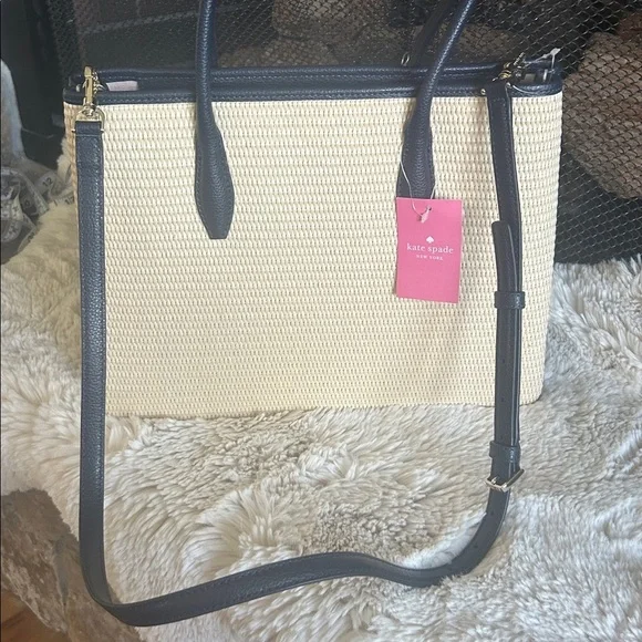 Kate Spade Cream and Blue Tote Bag - Picture 3 of 5